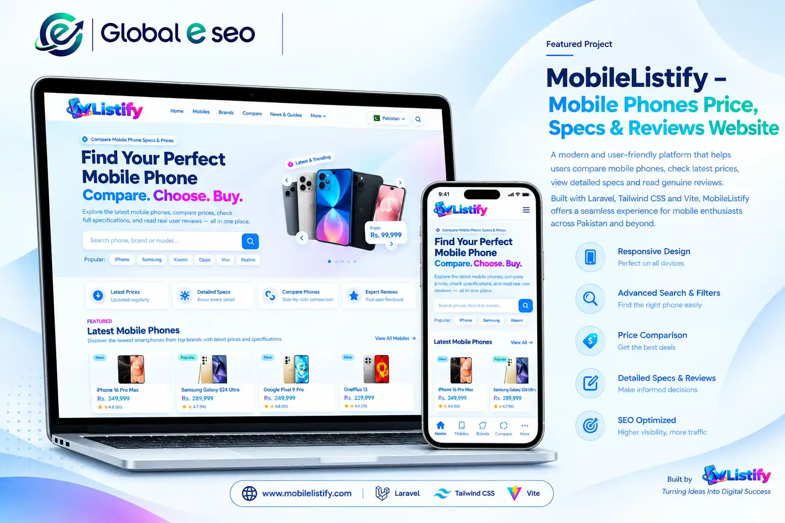 MobileListify – A Full Stack Mobile Phone Price, Specs and Reviews Platform